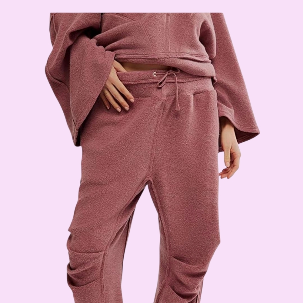 Free People Mauve Fleece Joggers - Picture 3 of 6